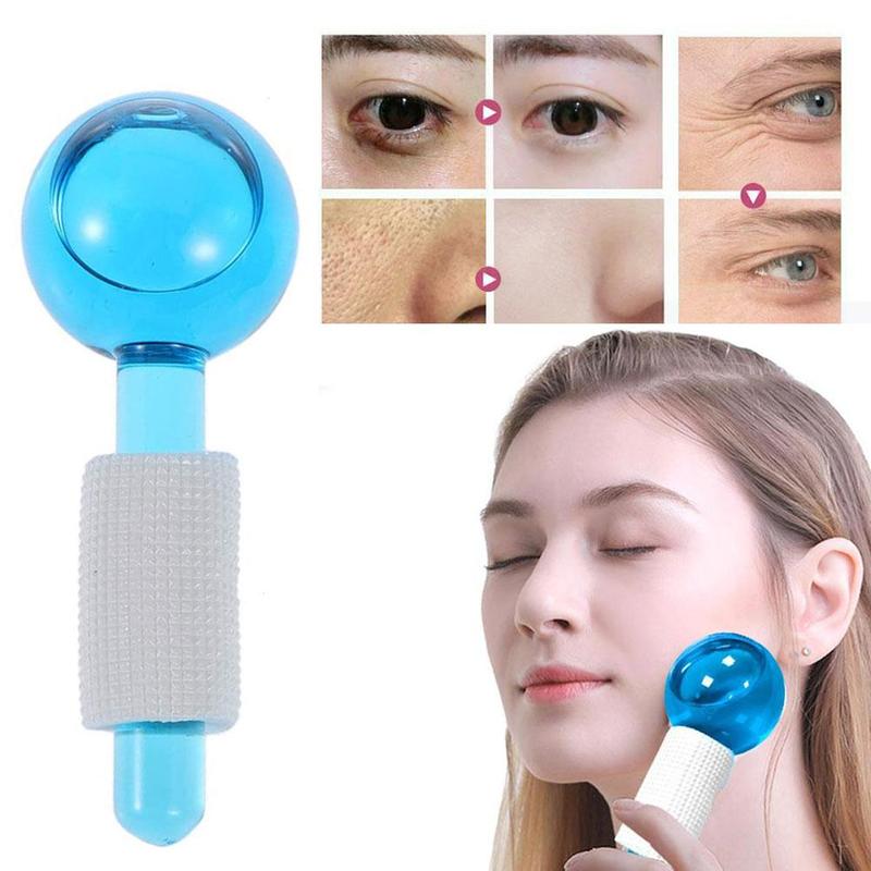 2Pcs Energie Massage Ijs Bal Rimpel Remover Schoonheid Cooling Bal Glas Globes Gezicht Bloedsomloop Crystal Ice Globes