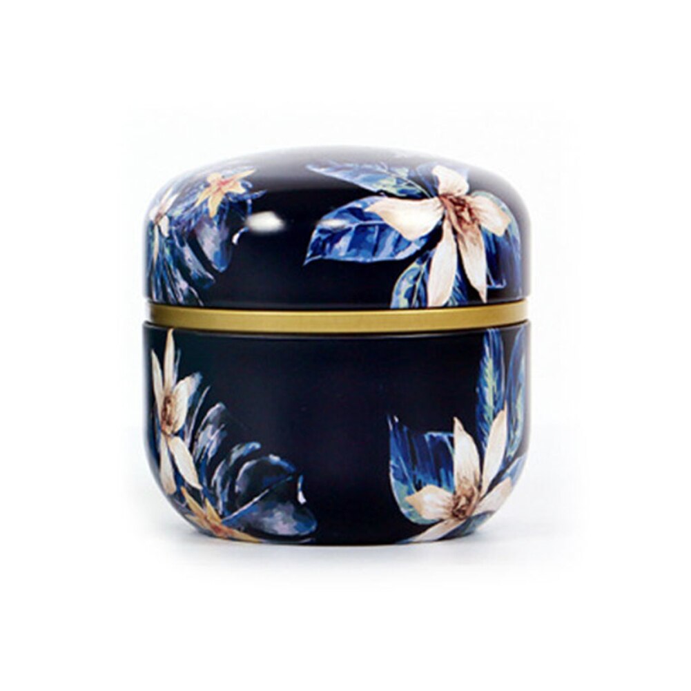 Japanse Stijl Bloem Rose Thee Box Ronde Vorm Blik Opbergdoos Candy Cookie Container Thee Jar Blikjes Case: C