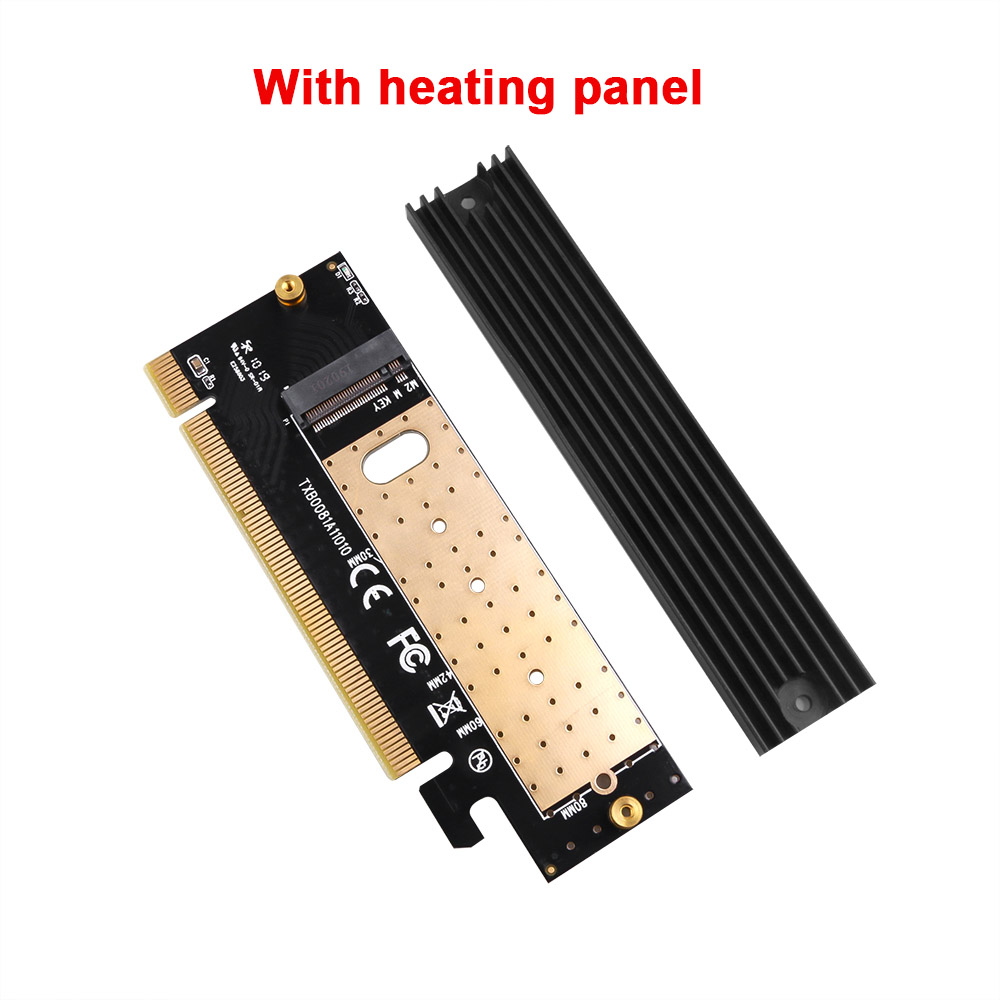 Kebidumei M.2 NVMe SSD adaptador M2 a PCIE 3,0 X16 tarjeta controlador M clave interfaz PCI Express 3,0x4 tamaño 2230-2280: With heating panel