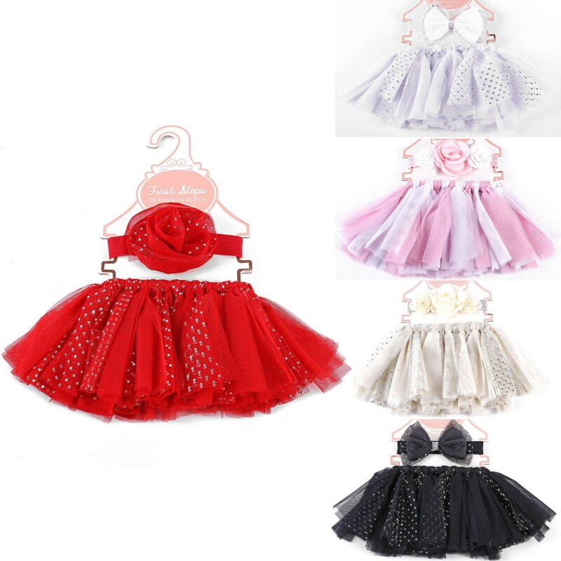 Jupe en Tulle coton + bandeau 5 couleurs | 2 pièces, -né fille, à paillettes, Costume sexy, tenue d'appareil Photo 0-2 ans,