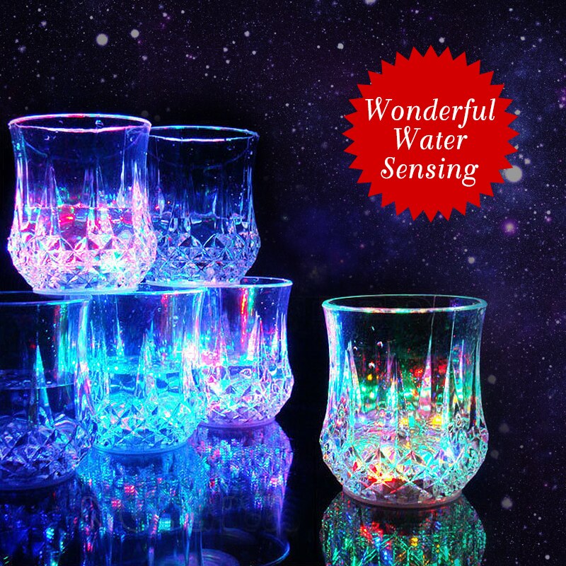 Party LED Glass Flash Light Whiskey Shot Drinking Glass Cup Flashing Beer Bar Party Wedding Club Home Decoration Year