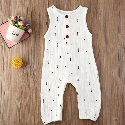 0-24M bebé niñas niño chico chaleco sin mangas mameluco trajes de verano ropa: A / 6 meses