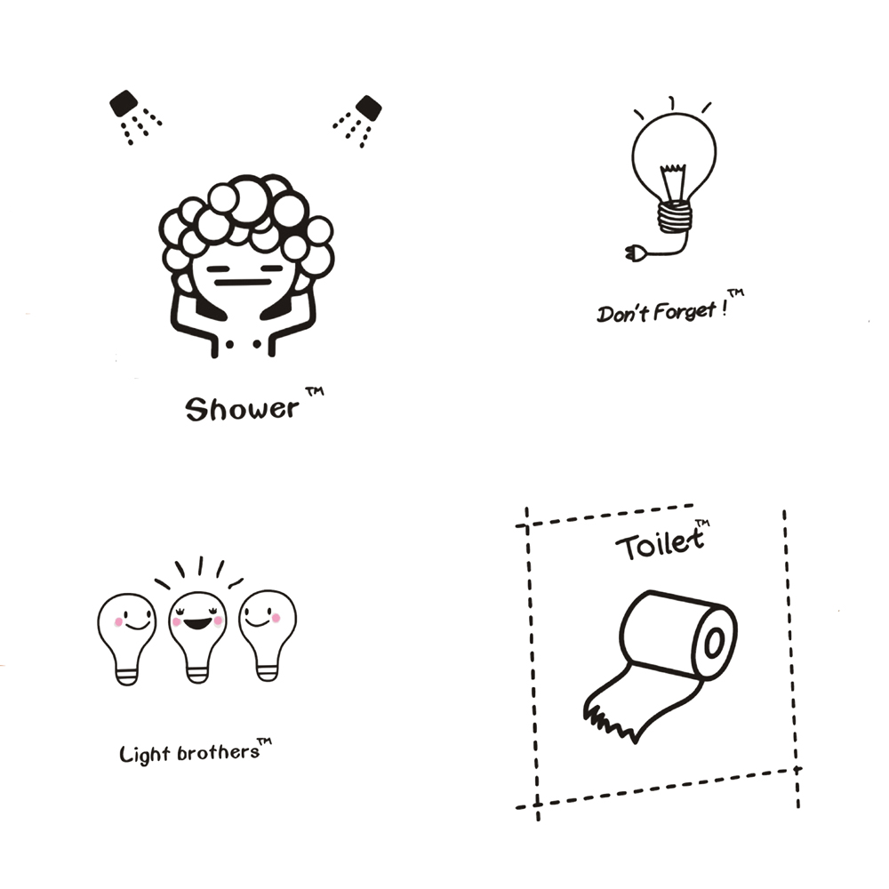 Switch Stickers Funny Light Bulb Toilet Paper Shower Wall Stickers Cute Light Switch Decal Art Mural Bedroom Bathroom Home Decor