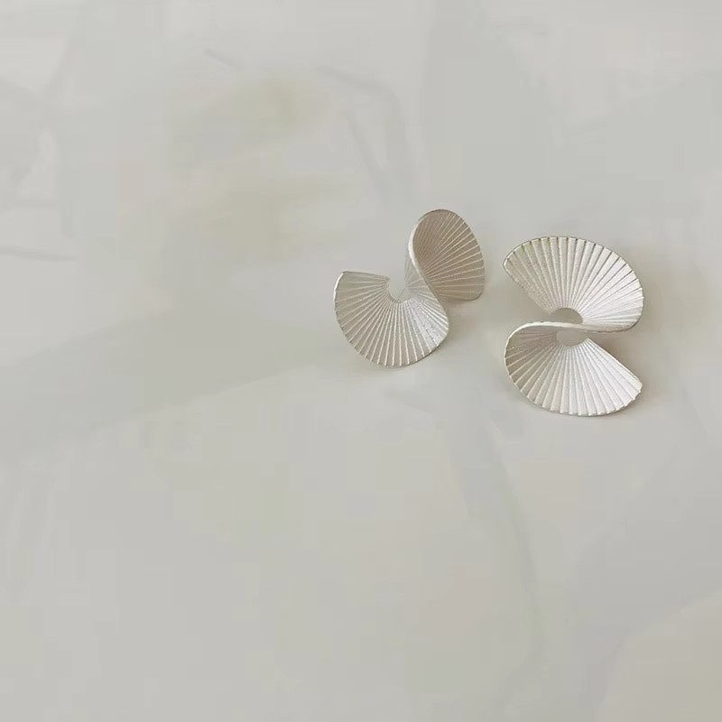 VENTFILLE-Boucles d'Oreilles Géométriques Incurvées en Argent Sterling 925, Bijoux en Forme de S, Bergame, Rétro, Unique, pour Femme et Fille, Directe: WHITE