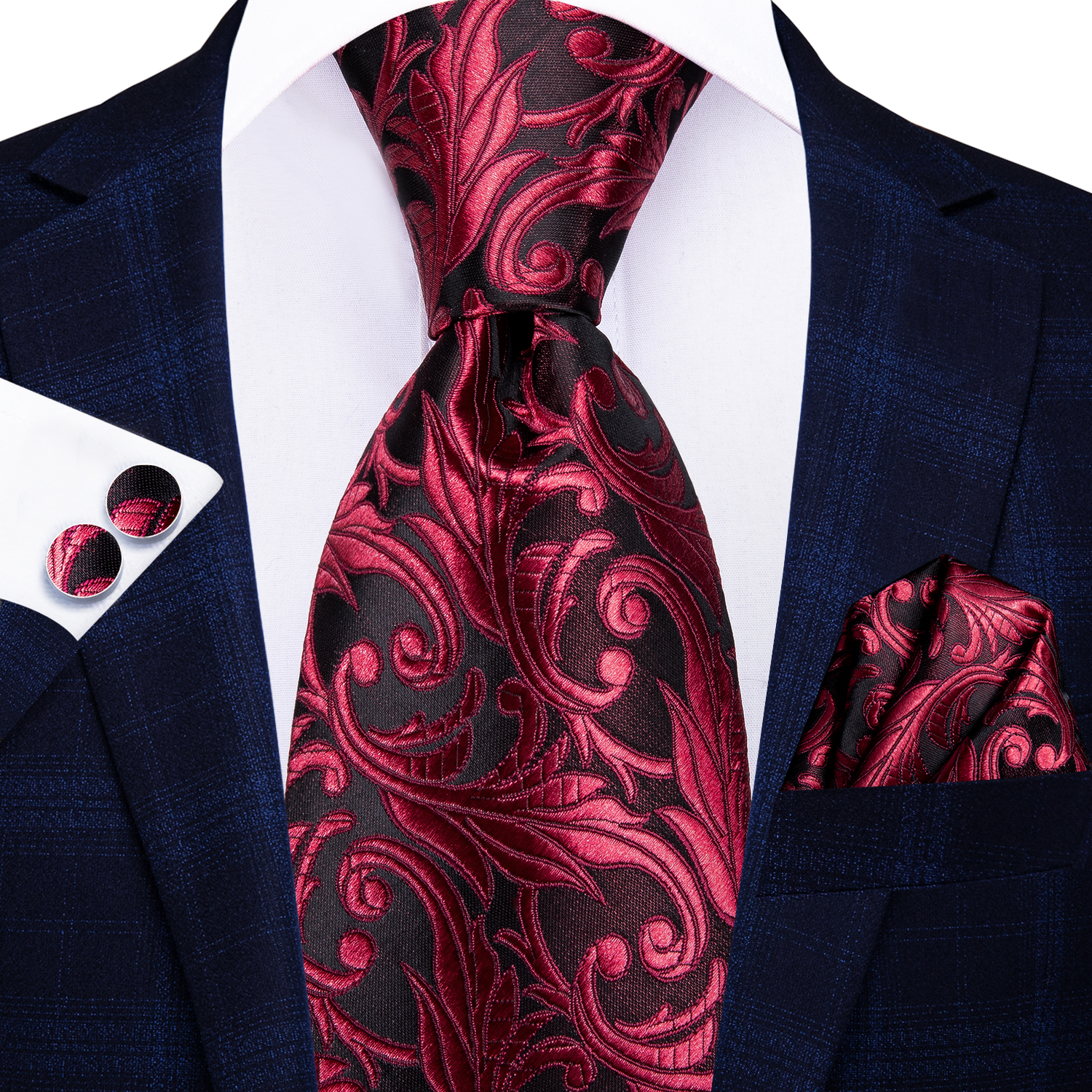 Hi-Tie – cravate à carreaux noirs pour hommes, nouvelle Business, 100% soie, 8.5cm, cravate de luxe formel, mariage de