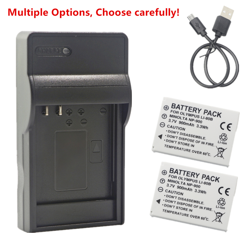 Li-80B Batterij Of Oplader Voor Olympus T-100 T-110 X-36 X-960 Konica Minolta NP-900 Dimage E40 E50