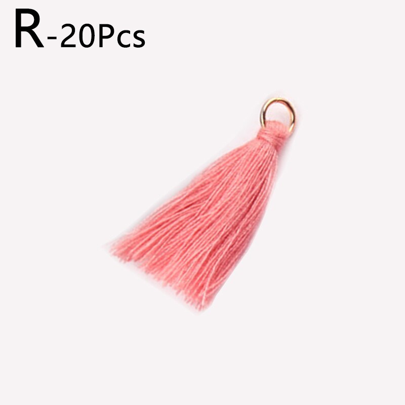 20Stck 3CM Mini Baumwolle Gewinde Stoff Quaste DIY Anhänger Schmuck Armbinde Schlüssel Herstellung Randbereich Handwerk Quasten NäHenne Zubehör: R