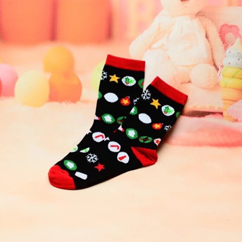 Chaussettes de noël père noël bonhomme de neige en coton, 1 paire, décorations pour la maison, de noël, nouvel an,: A3