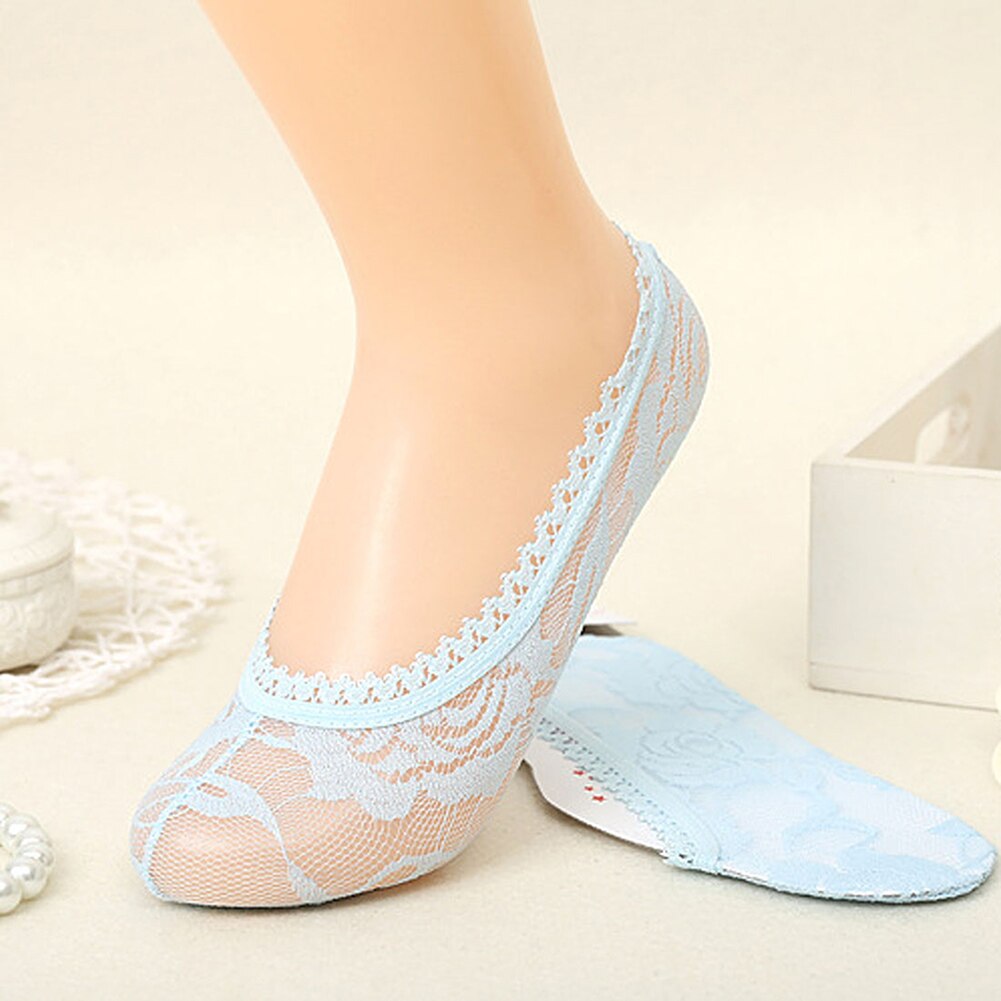 Spring Summer Women's Socks Lace Thin Non-Slip Silicone Invisible Girls Woman Ankle Socks Peas Shoes Low Cut Socks: 8