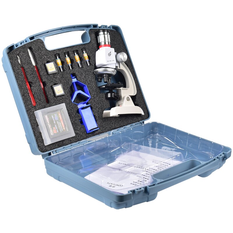 100X 400X 1200X Children Microscope Compound LED Student Science Lab Kit Microscope Camera Refined Biological Microscope For Kid