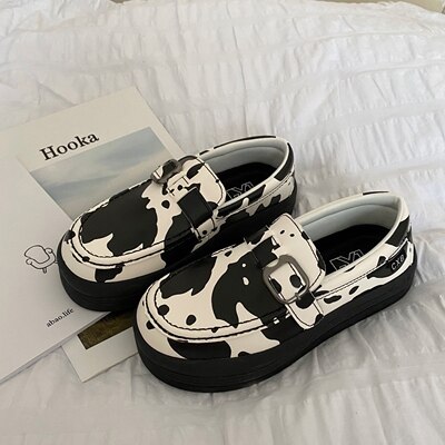 Moche mignon niche vache modèle ins super feu blanc chaussures étudiantes sauvage Hong Kong style sport et loisirs chic chaussures marée
