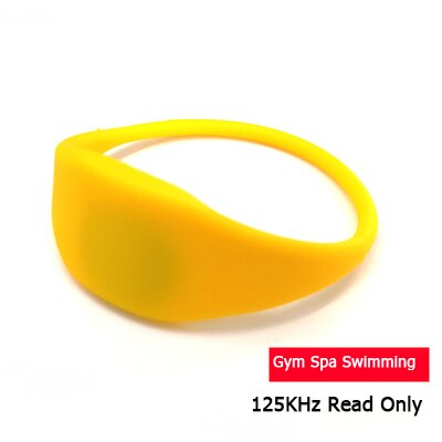 Pulsera EM 125Khz EM4100, pulsera de silicona RFID, solo lectura, Protocolo 18000-2: WB05-Yellow