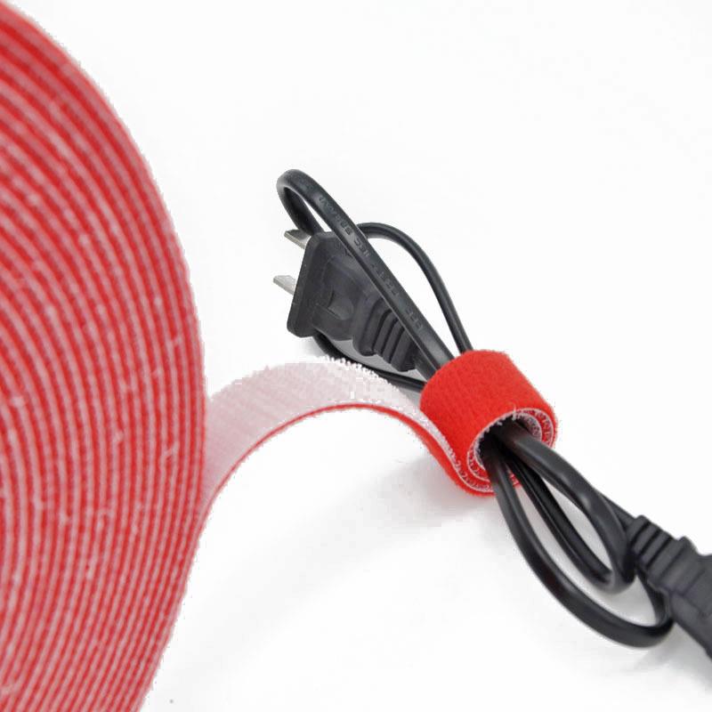 Cintas adhesivas de velcro para sujetar cables, cintas de sujeción reutilizables de doble cara, 5 m/rollo, 10mm