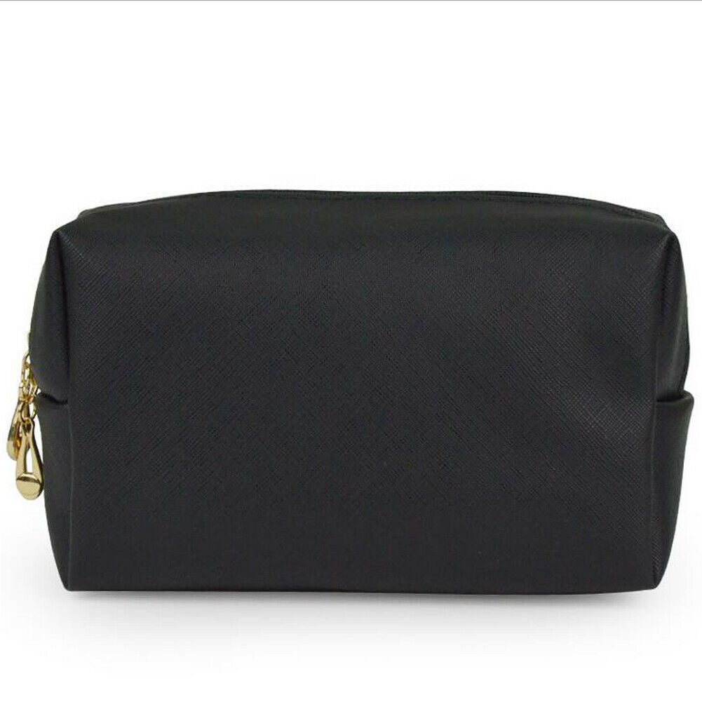 Estojo de maquiagem beleza, bolsa organizadora para viagem, produtos de higiene pessoal, preto, rosa, marrom, prata: Black