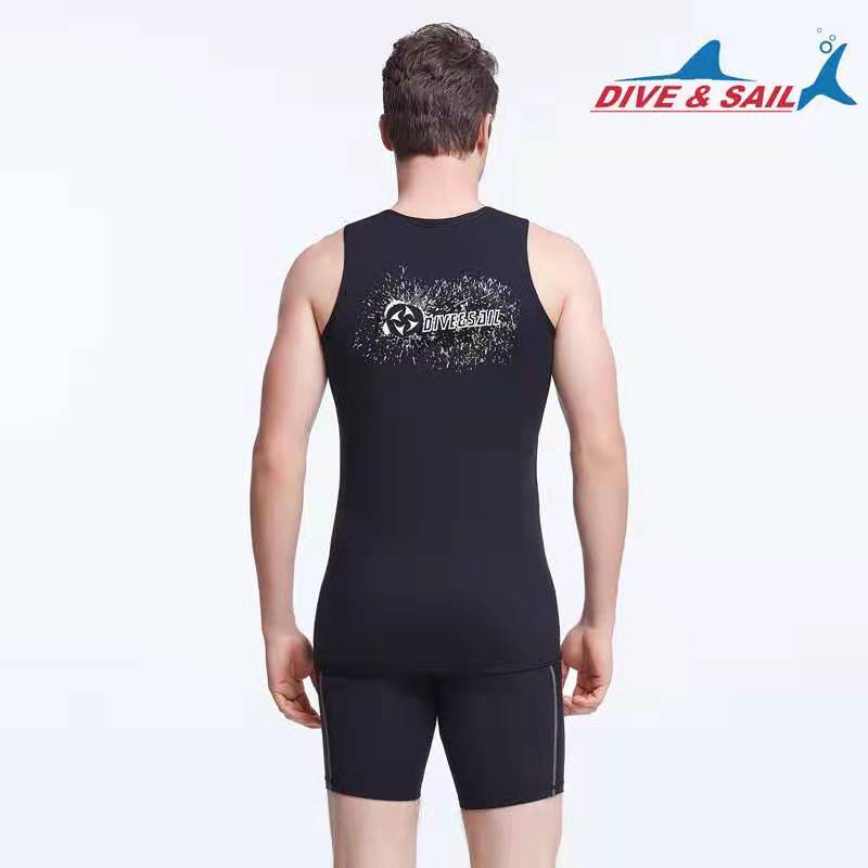 DIVE & SAIL Men's 3mm Neoprene Sleeveless Wetsuit Vest - Scuba Dive, Swim, Surf