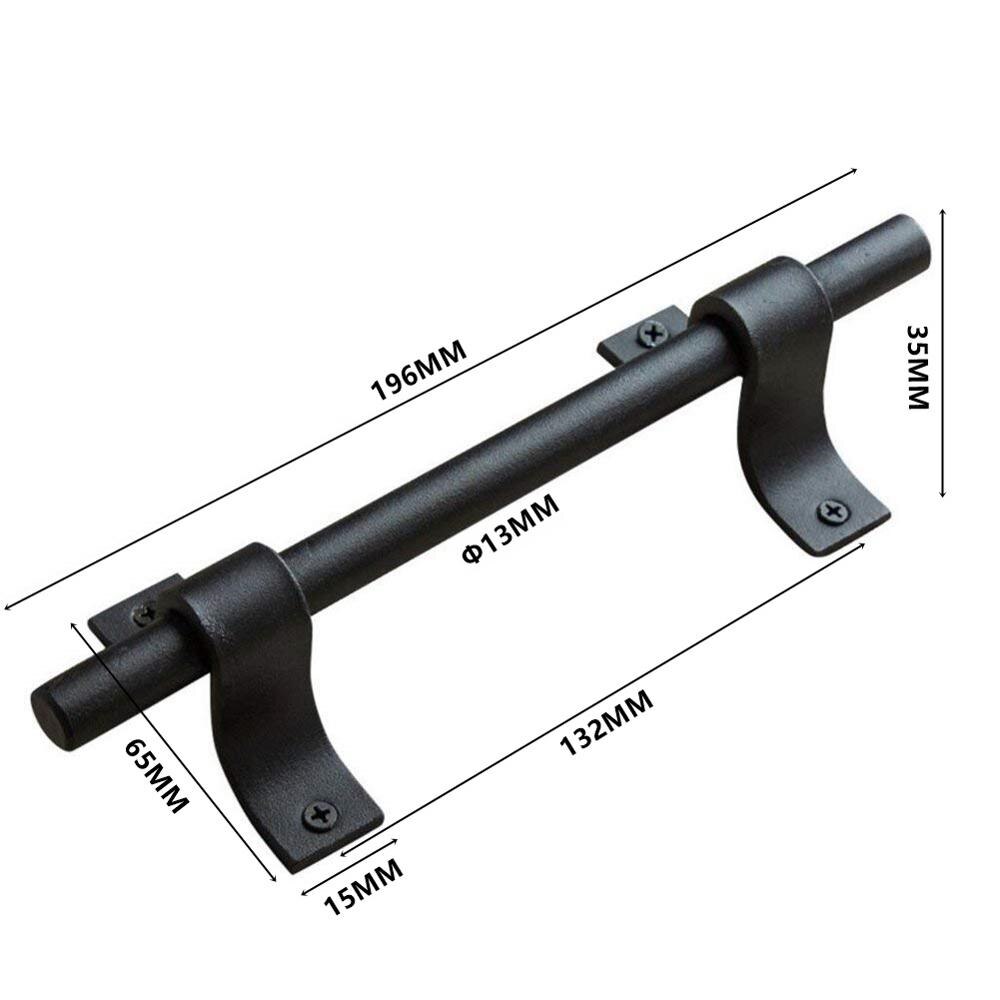 Black Carbon Steel Heavy Duty Wood Sliding Barn Door Pull Handle: BA013-196mm
