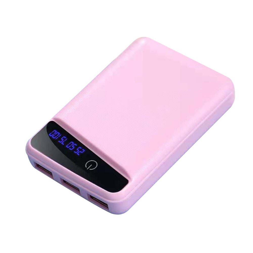 3 Pcs 18650 Battery Charger Cover Power Bank Case DIY Box 3 USB Ports: pink