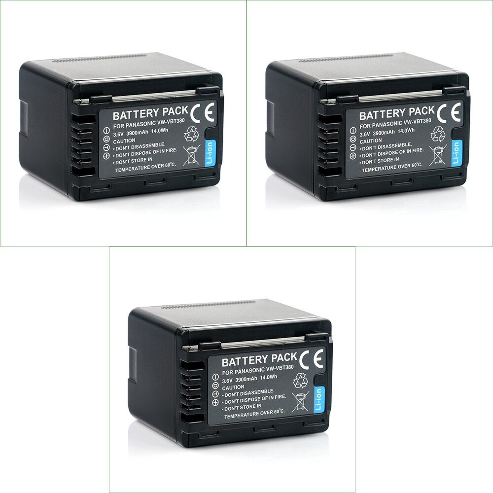 Vw-vbt 380 vw vbt 380 vbt 190 batteri + oplader til panasonic hc  v510 v520 v720 v750 v770 v800 vx1 vx870 vx980 w570