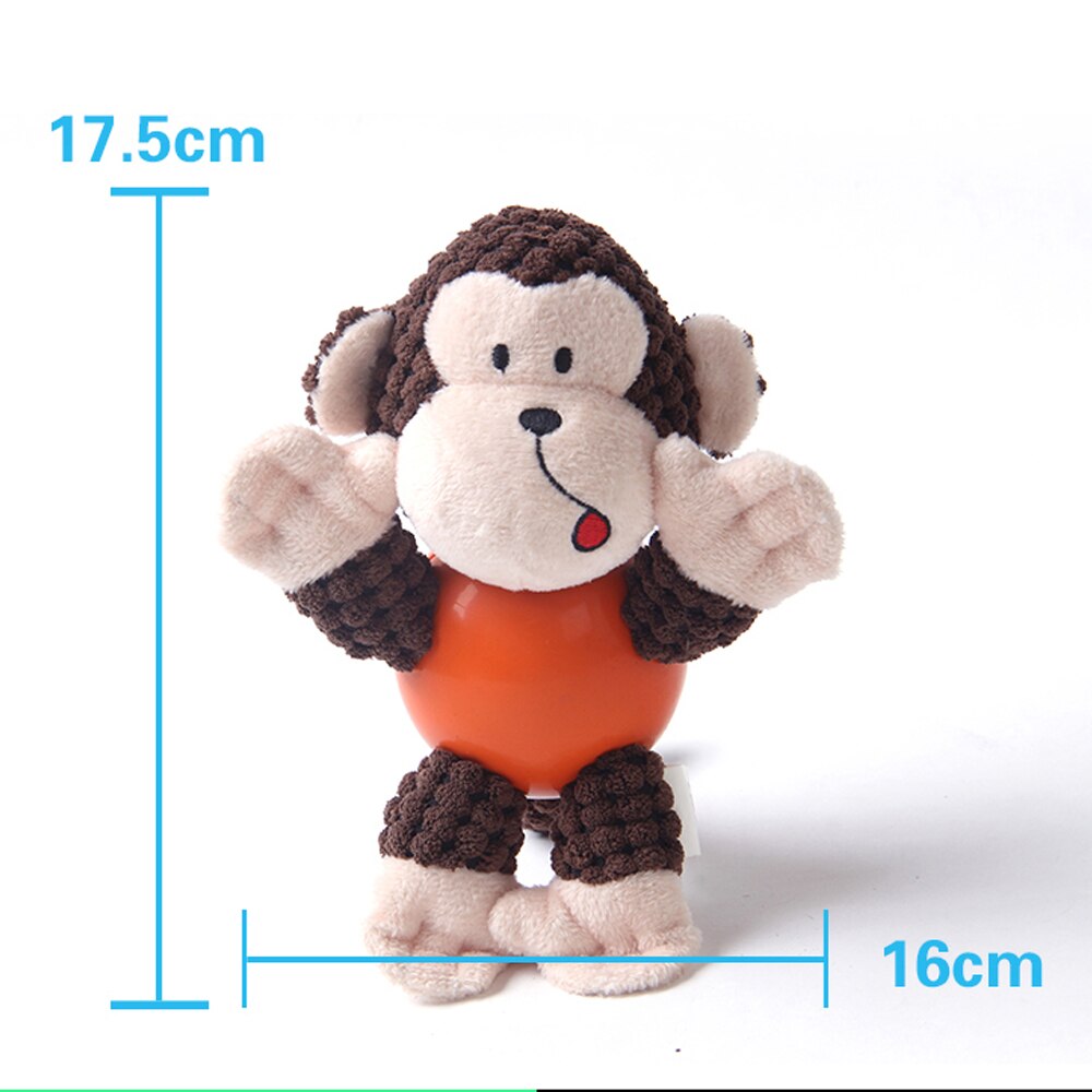 Jouets en velours côtelé couinant pour chien, jouets en peluche en forme d'animal, produits couinants, Puzzle résistant aux morsures, jouet molaire interactif, accessoires pour animaux de compagnie: monkey2