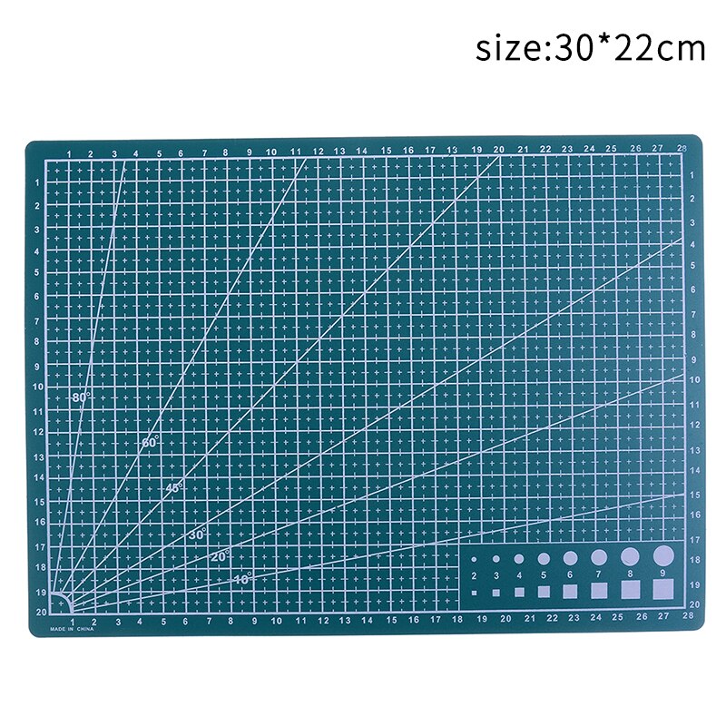 A4 A5 PP Double-sided Grid Lines Cutting Board Mat Self-healing Cutting Pad DIY 30*22cm(A4)/21*15cm(A5): A4 GN