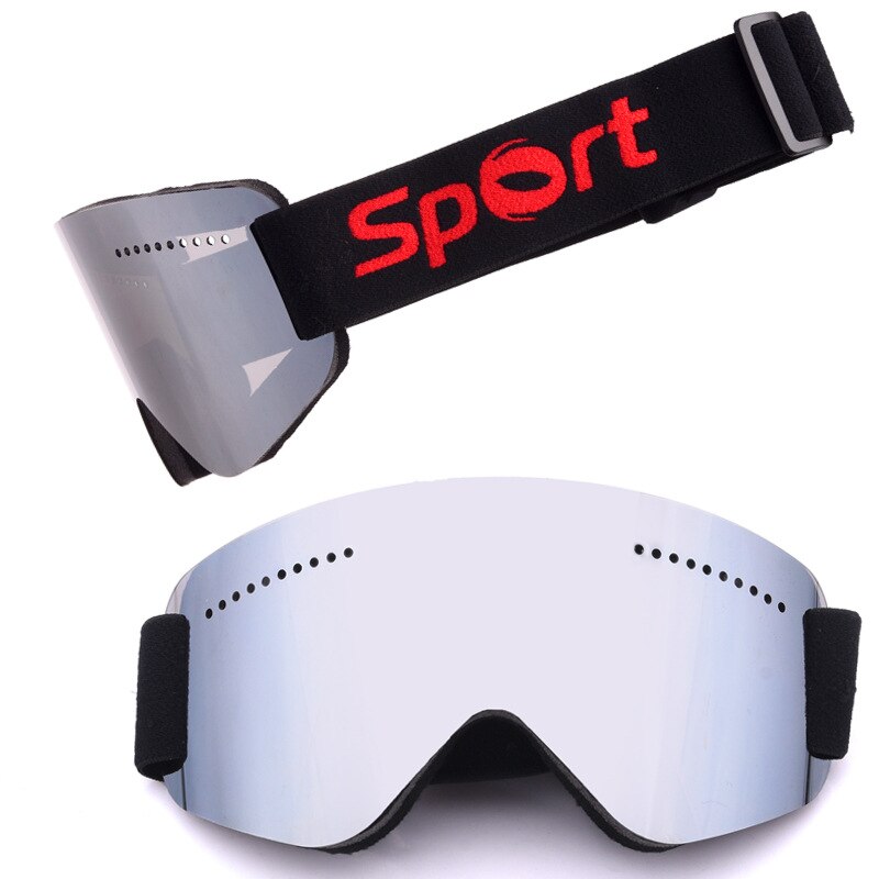 Unisex outdoor skibrillen, snowboardbrillen, anti-condens skibrillen, volledige revo-coating, uv-bescherming: Kwiktabletten
