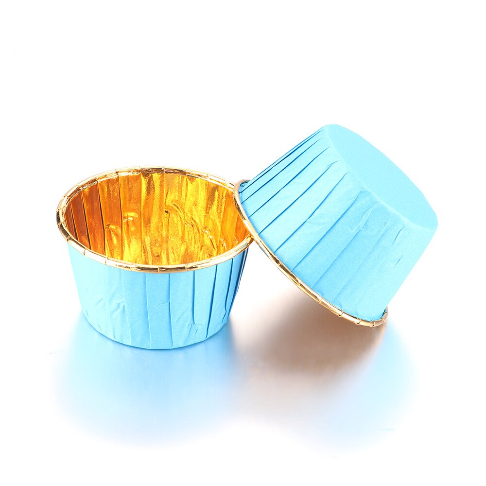 50Pcs/pack Muffins Cup Paper Cupcake Wrappers Baking Cups Cases DIY Cake Decorating Tools Kitchen Baking Supplies: B-blue