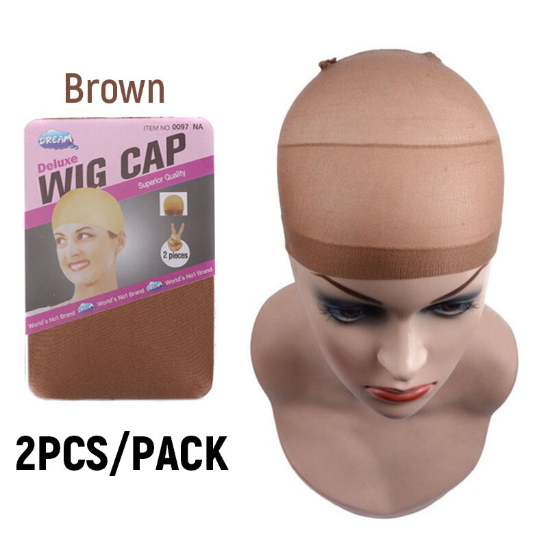 Bandeau de perruque antidérapant pour hommes et femmes, réglable, en Silicone Transparent, Frontal Sport + bonnet en Nylon extensible: wig cap brown
