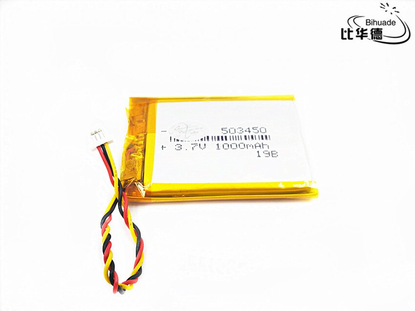 JST PH 1.0mm 3 broches bonne 3.7 V, 1000 mAH 503450 polymère lithium ion/Li-ion batterie pour tablette pc banque, GPS, mp3, mp4