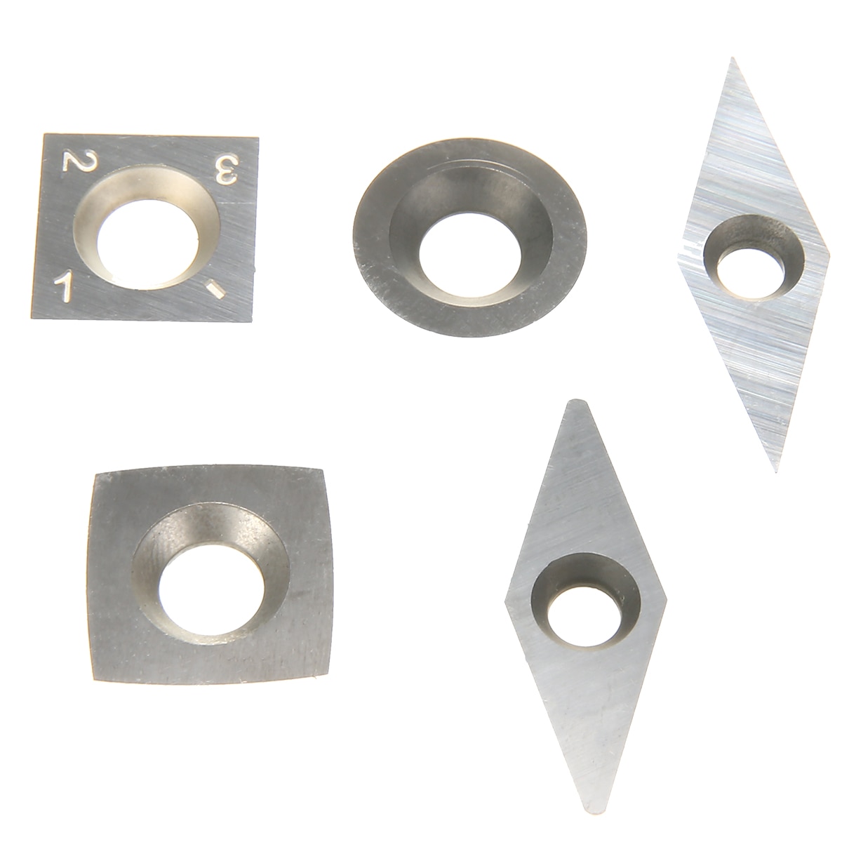 10pcs/Set Diamond Square Round Blades High Hardness Carbide Inserts Woodworking Turning Cutters for Boring Bar