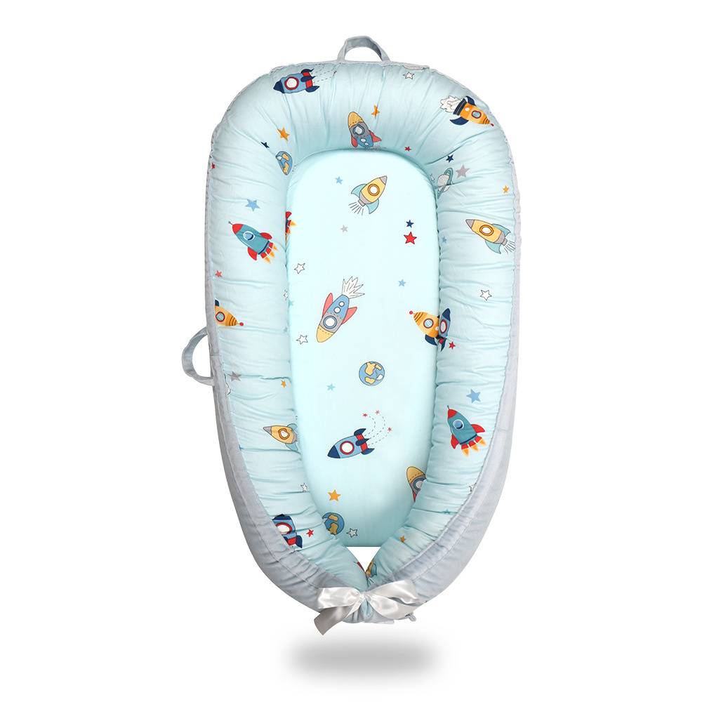 Baby Cradle Baby Bassinet Kids Bed Soft for Party: Blue Rocket