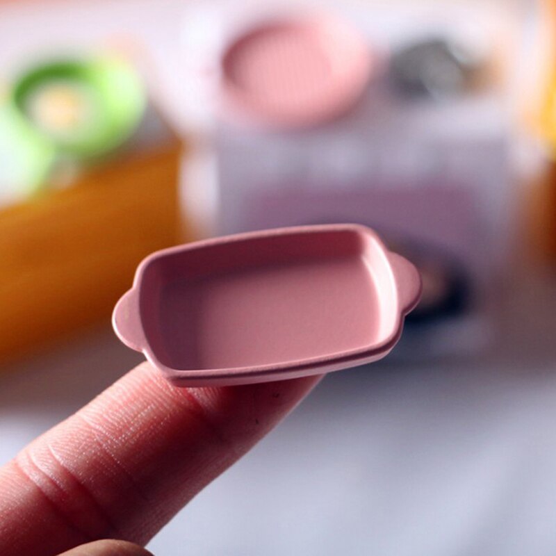 4 Pcs/Set Doll House Baking Pan Japanese Steak Pan Miniature Kitchen Model Doll House Accessories