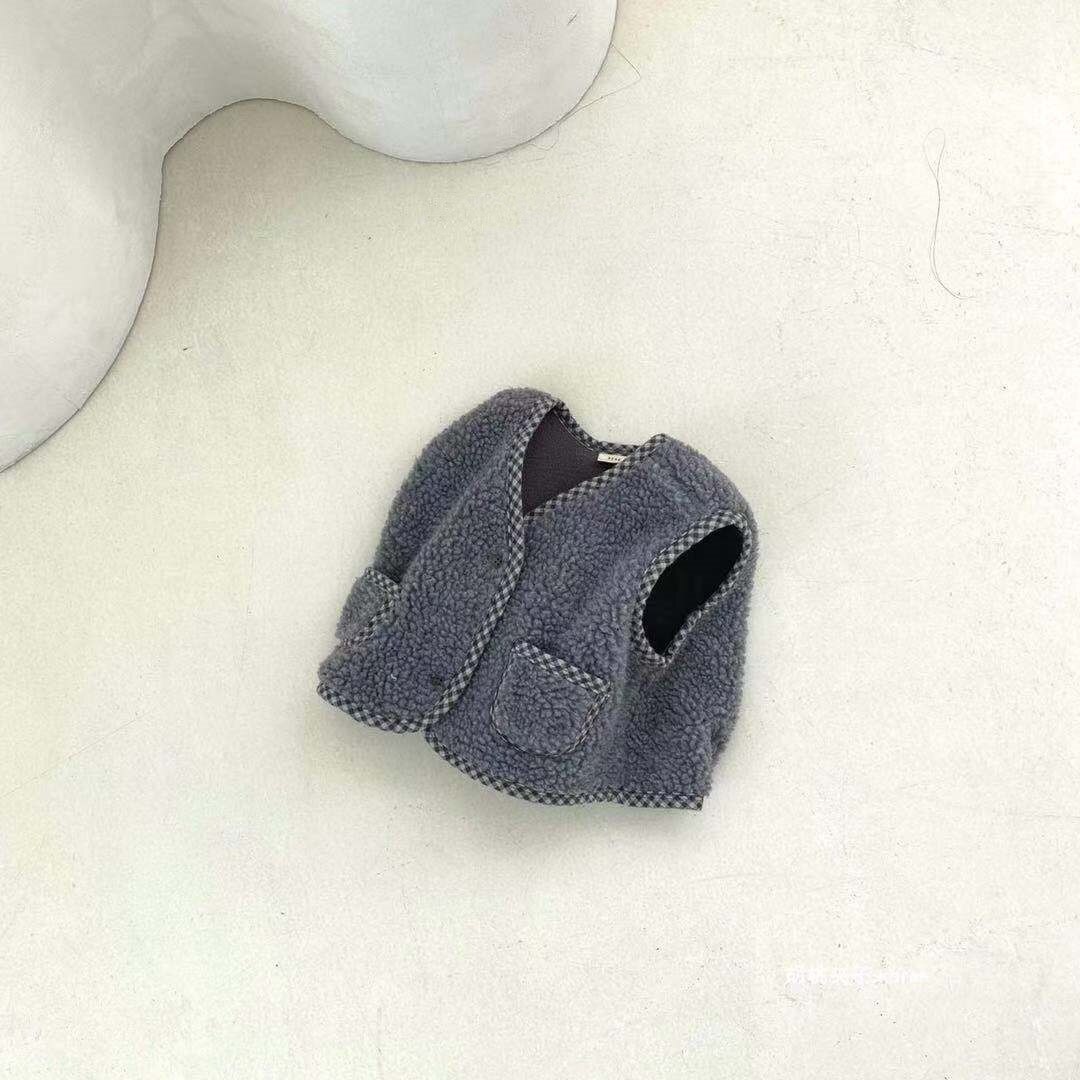 Herfst Winter Baby Warm Vest Fleece Baby Vest Jas Kinderen Winddicht Vest Voor Jongens Mode Baby Meisje Mouwloze Kleding: blue / 12M  80cm