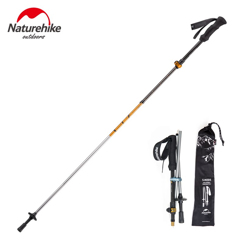 Naturehike Walking Stick Folding Ultraligh Portable Telescopic Hiking Stick Straight Handle Trekking Pole Climb Stick NH17D005-D