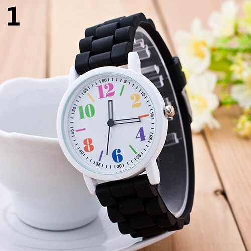 Kids Girls' Silicone Strap Arabic Number Children Sport Casual Quartz Wrist Watch kids watches reloj relo Wrist Watch ne