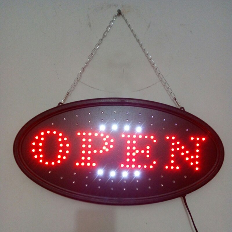 19"x10" LED Neon Light Open Sign Animated Oval Open Sign,LED Neon Sign with Motion