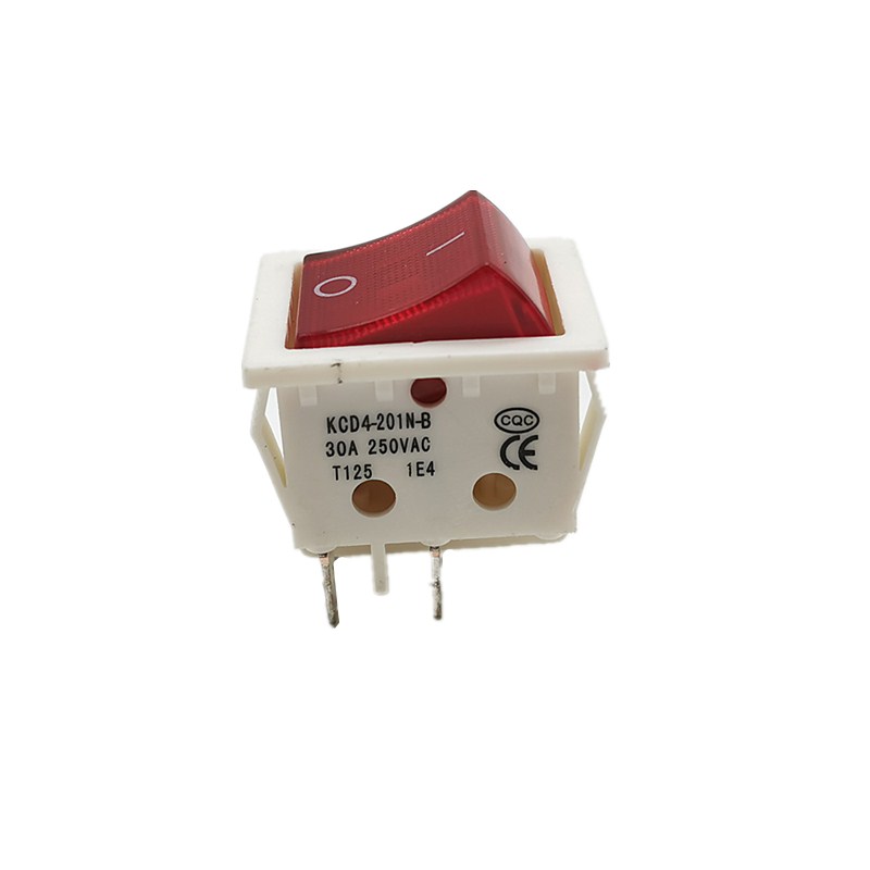 Kcd 4-201n- b elektrisk sveisemaskin strømbryter med rødt lys 30a 250 vac elektrisk stekeovnsvarmebryter 4/6 pinner 2 posisjoner: Beige