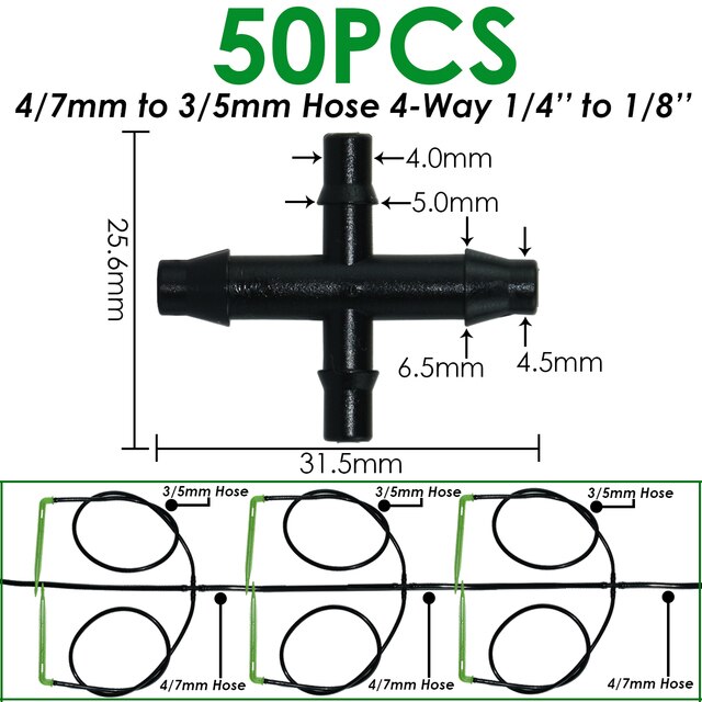 Kit Micro goutte-à-goutte avec goutteurs à flèche, 50 pièces, pour tuyau 3/5mm, économie d&#39;arrosage de jardin et de serre: KSL01-308-50PCS