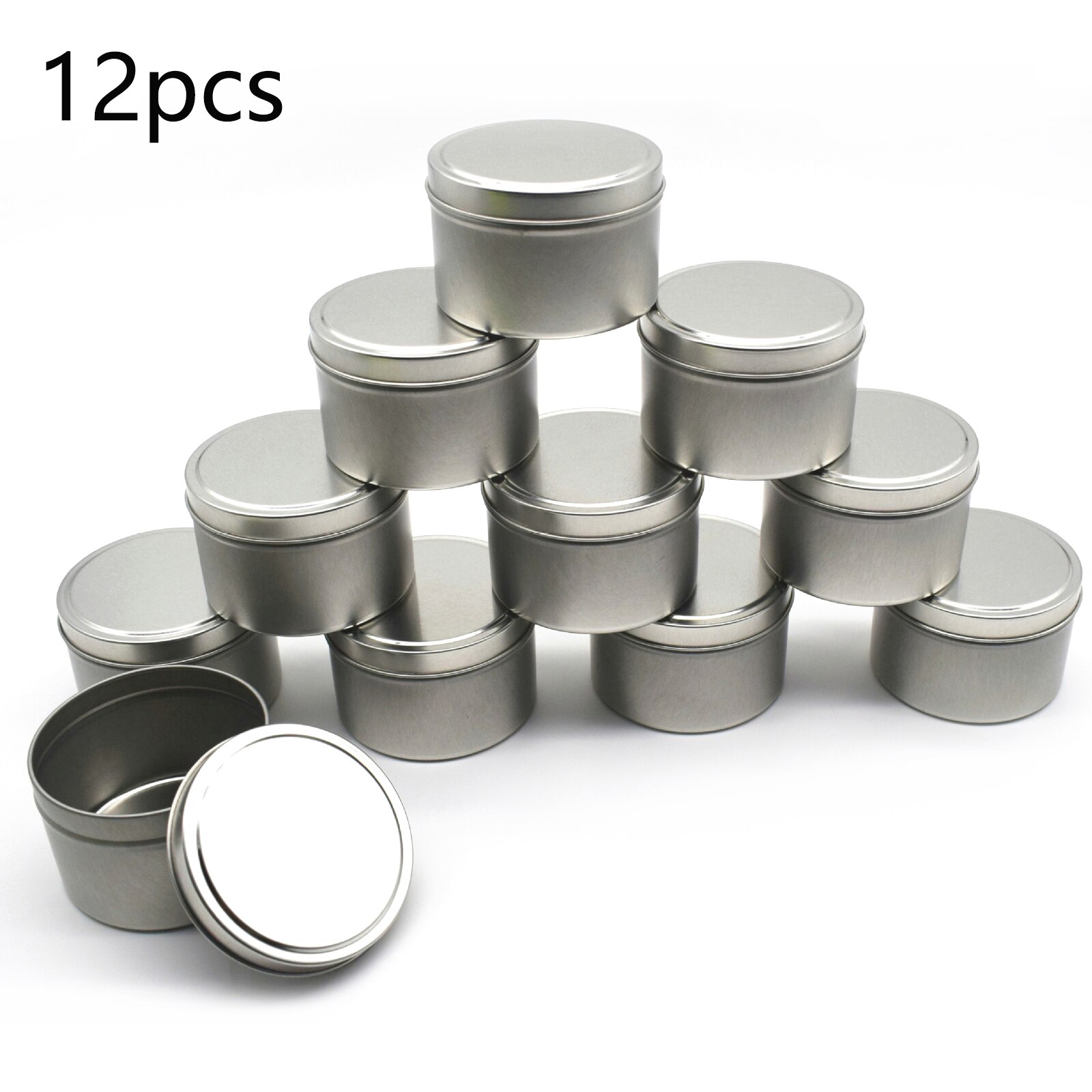Latas redondas de Metal para velas, envases vacíos de lata de aluminio, 8oz, color negro y dorado, al por mayor, 12 Uds.