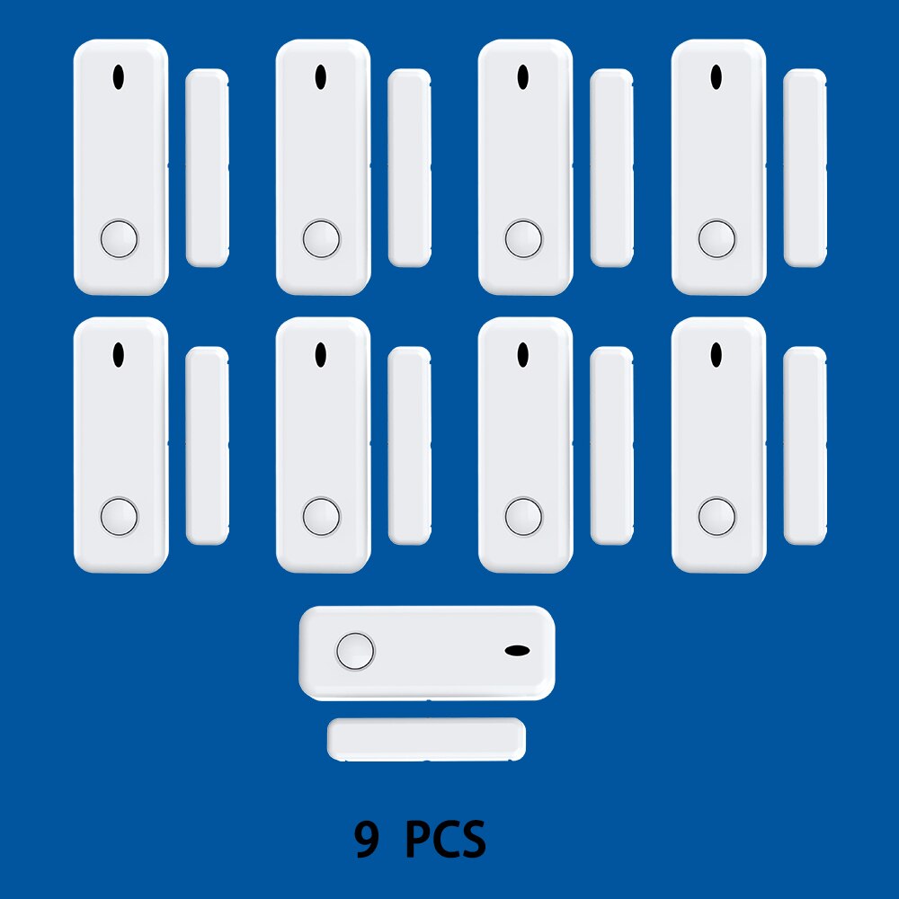 Smartrol 433mhz Door Window Alarm Sensor Security Alarm Host Accessories for Android Ios Home Alarm System Kits Apps Control: 9PCS