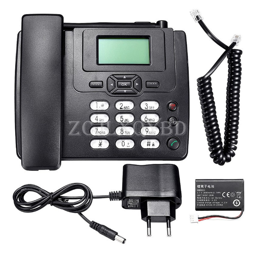 1 Set Cordless Phones With Dual GSM SIM Card SD Card Wireless Fixed Phone Desktop Telephone for Office Home