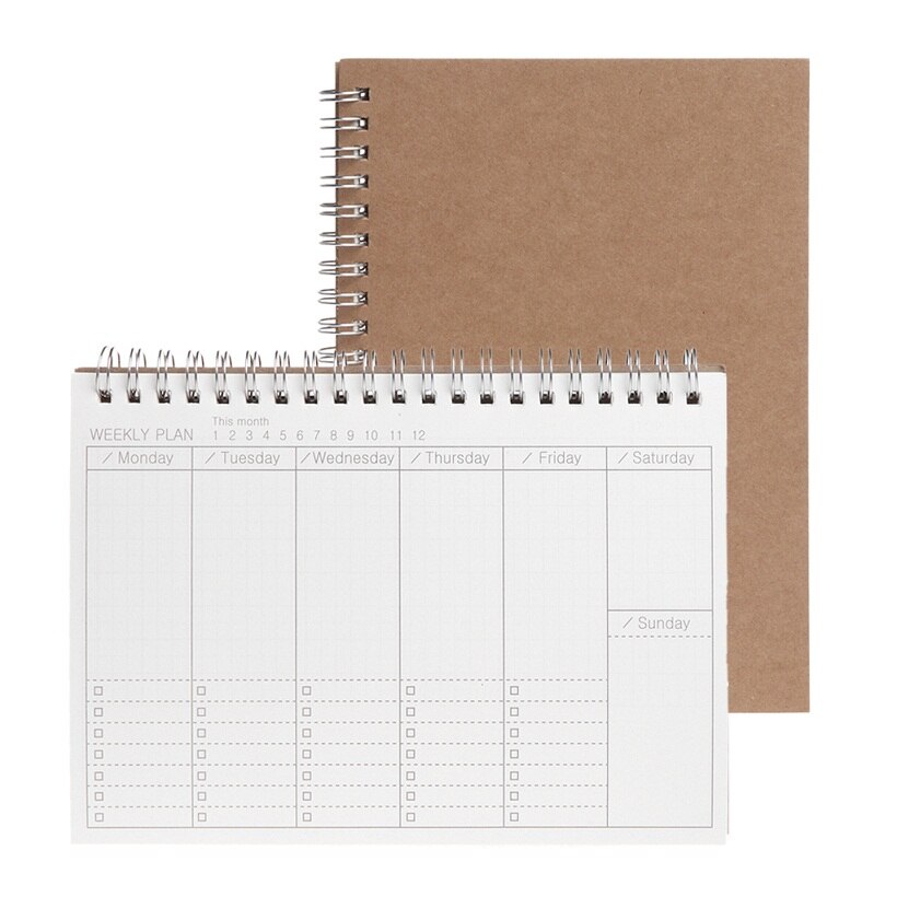 Planner Book Monthly Weekly Daily Agenda Schedule Blank Diary DIY Study Notebook: week