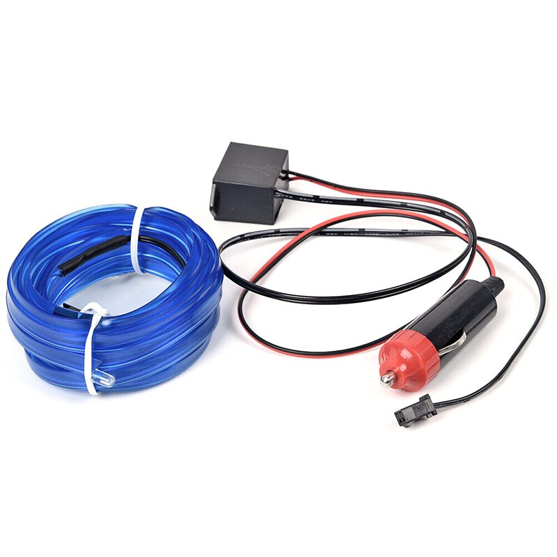 4Meter Car Interior Led Lights El Wire 12V Inverter Flexible Cold Neon Light Line Strip Salon Car Accessories