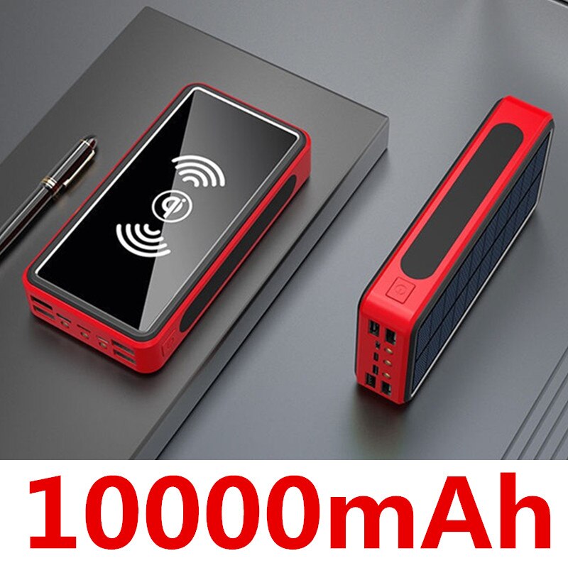 99000Mah Draadloze Oplader Power Bank Externe Batterij Draadloze Opladen Powerbank Voor IPhone11 X Xiaomi Power Bank: Red-10000mAh