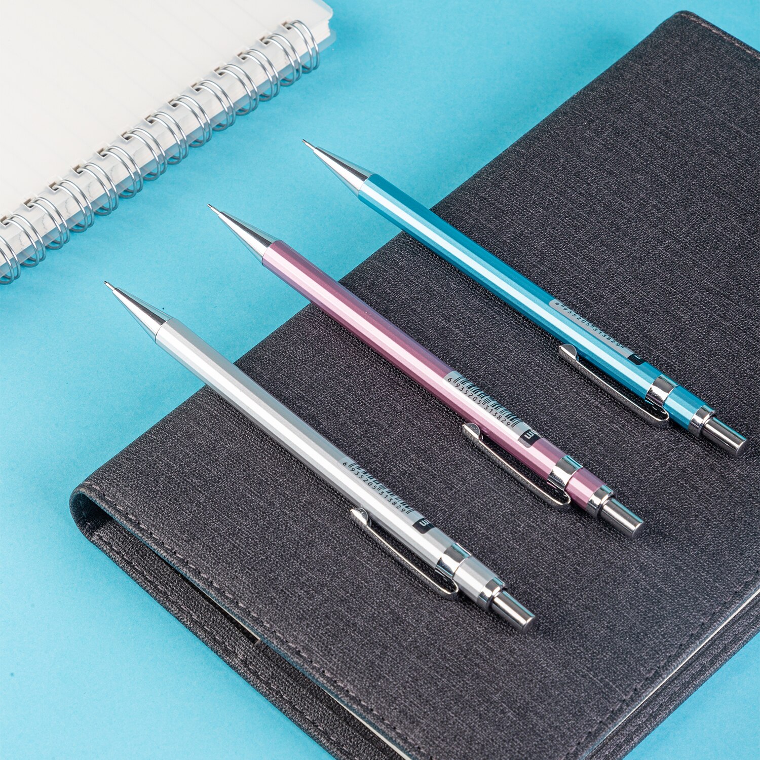 Deli Metal Mechanical Pencil 0.5mm / 0.7mm with Lead Retractable Black Lead Pencils Stationery