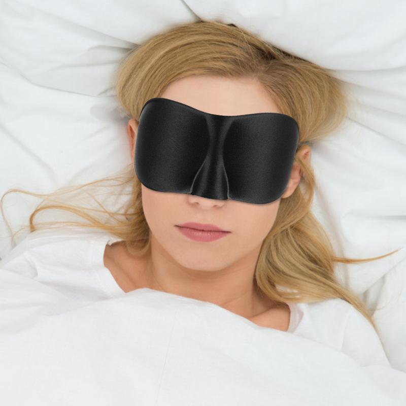 1Pcs 3D Sleep Mask Travel Eyepatch Natural Silk Sleeping Eye Mask Cover Shade Eye Patch Soft Portable Shield The Light
