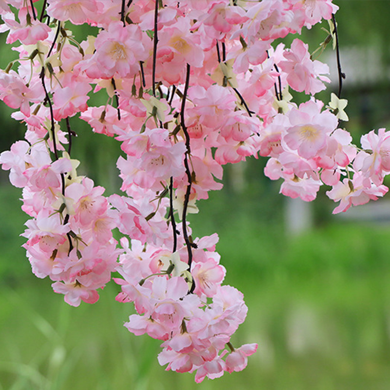 Simulation de vigne cerise artificielle, branche de cerisier orientale, maison, salon, Banquet de mariage, balcon, fleur, décoration de vigne