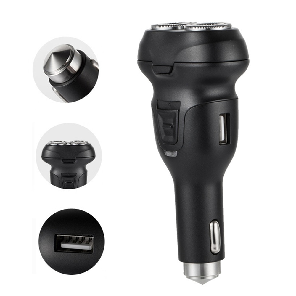 Sportsman Car Charger Electric Razor Rotatable Double-headed Electric Shaver Vehicle-mounted Safety Hammer Man Shaver 12-24V USB