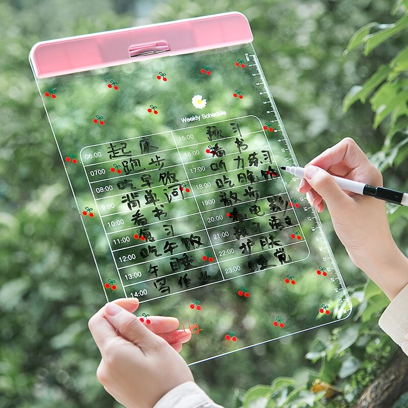 30*21cm Cartoons Series Writing Board Clip Stationery A4 Paper Acrylic Pad Splint Transparent daisy Clipboard School Supplies