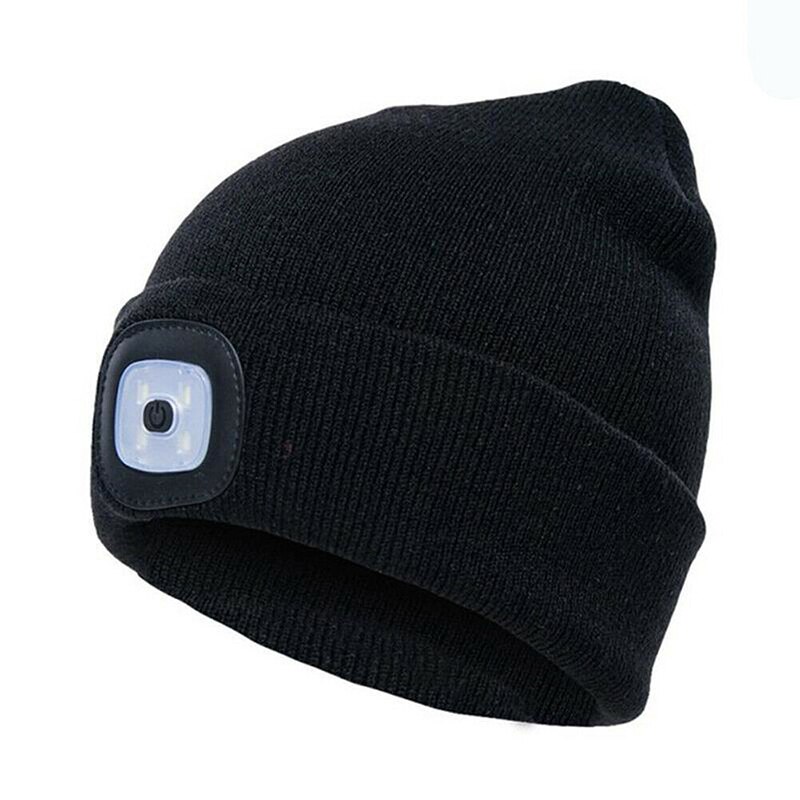 Plein air unisexe LED bonnet chapeau avec USB Rechargeable batterie haute puissance lumière hommes et femmes comme roman pratique: black