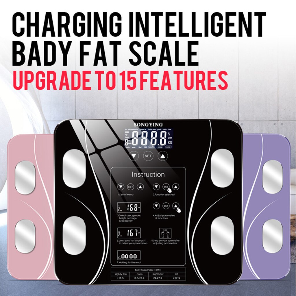 Weight Scale Home Electronic Scale Multi-Function Human Floor Science Intelligent Electronic LED Digital Bathroom Scale #YL5